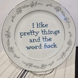 Decorative Plate with Floral Design and Quote
